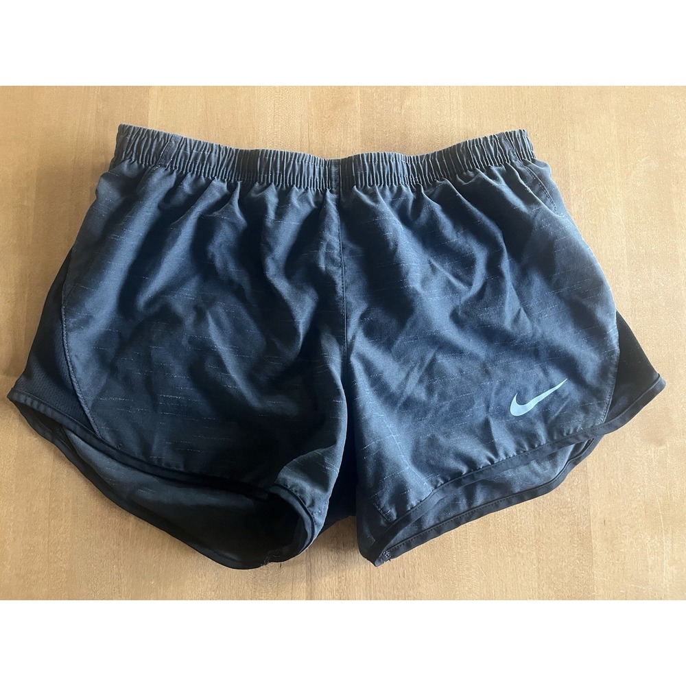 Nike Women's Dri Fit Athletic Running Shorts Sz S Drawstring Black Lined Run Gym